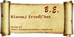 Blazsej Erzsébet névjegykártya