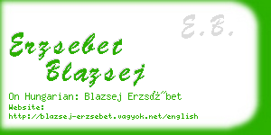 erzsebet blazsej business card